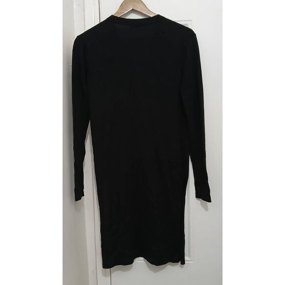 Akris punto womens fine thin merino wool long cardigan sweater black - Picture 5 of 8